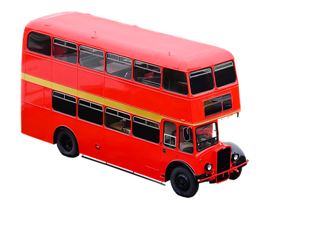 Vintage Double Decker Bus Isolated PNG Image