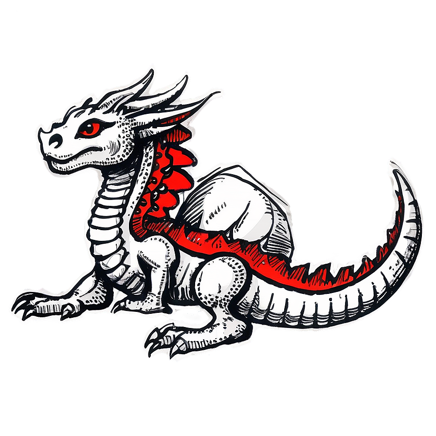 Vintage Dragon Sketch Png Wpg PNG Image