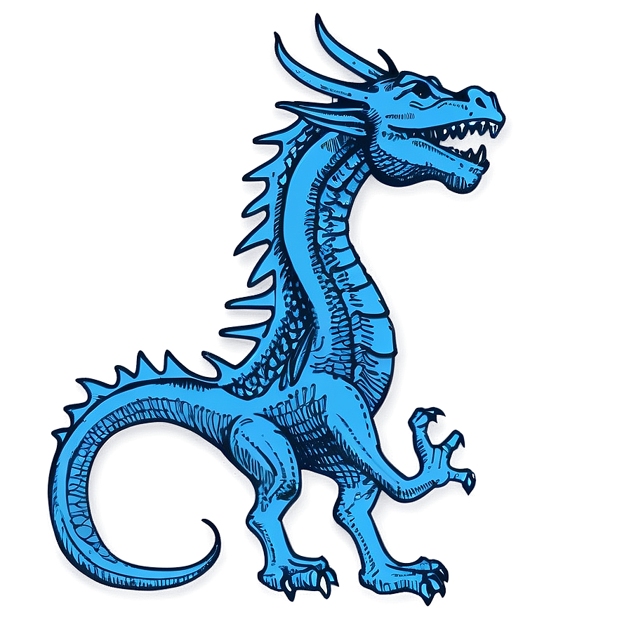 Vintage Dragon Sketch Png Xti PNG Image