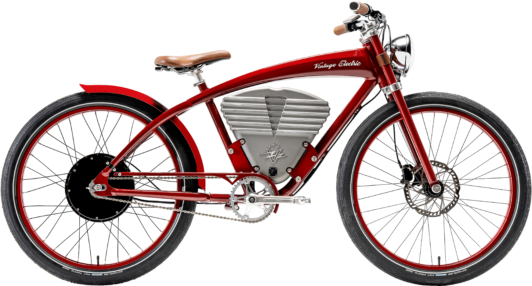 Vintage Electric Bicycle Profile PNG Image