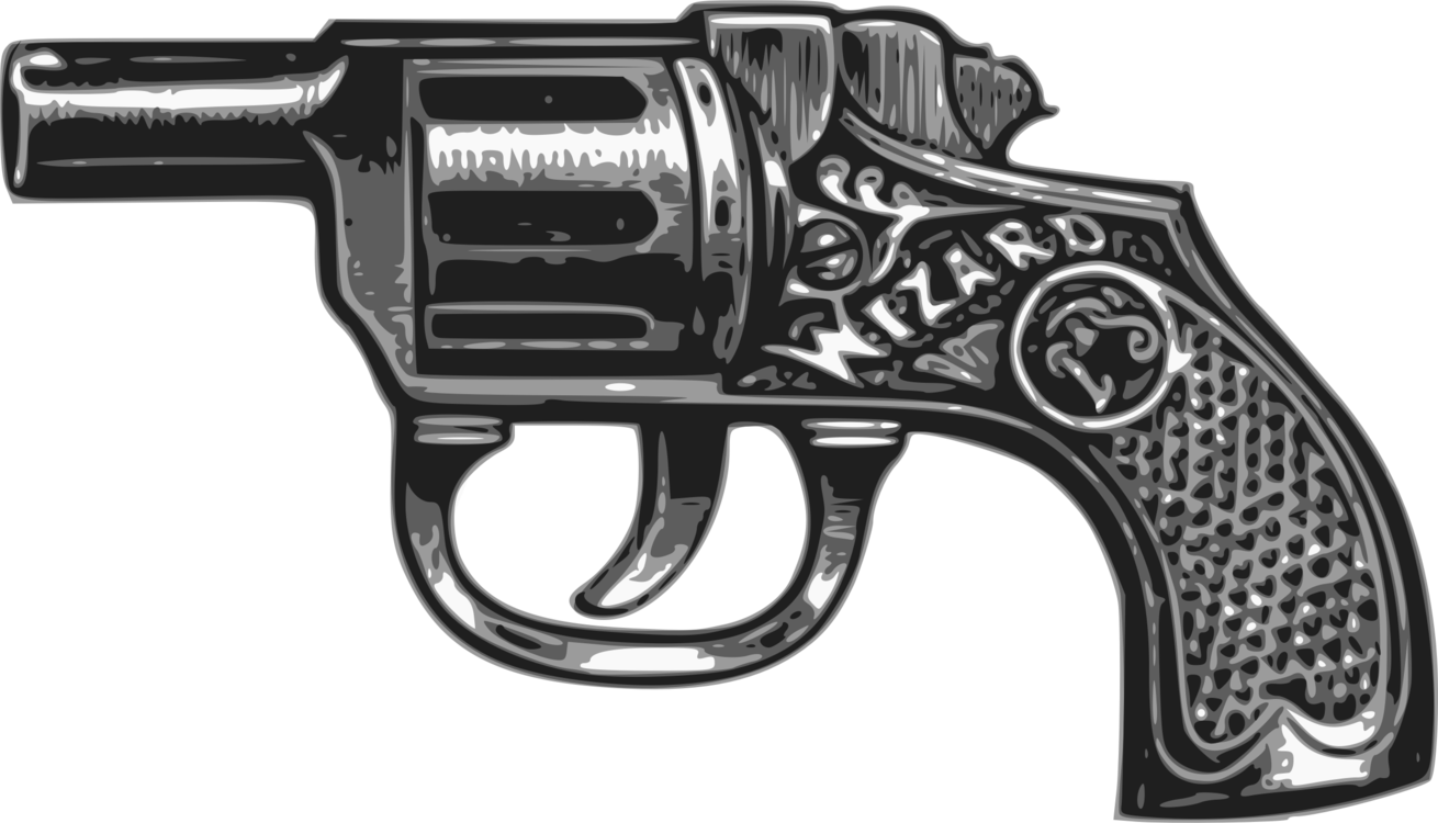 Vintage Engraved Revolver Illustration PNG Image