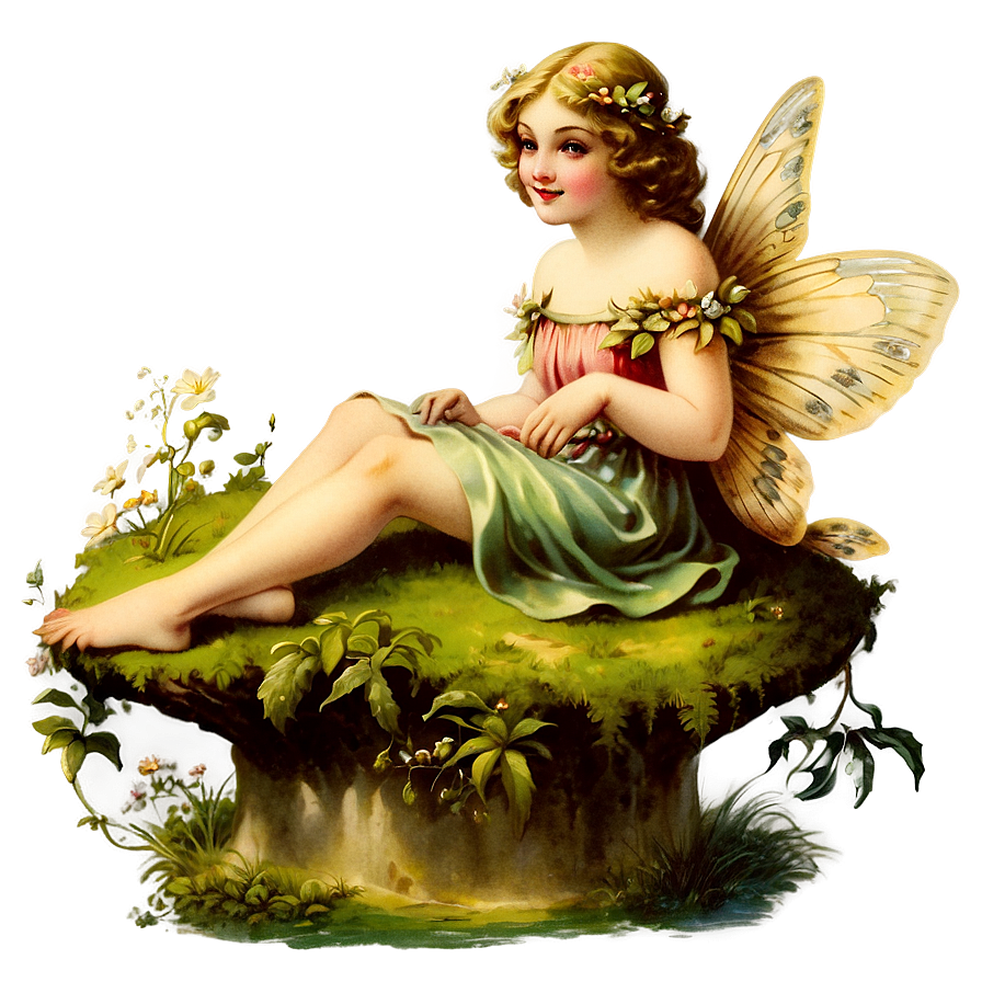 Vintage Fairy Illustration Png Tyg PNG Image