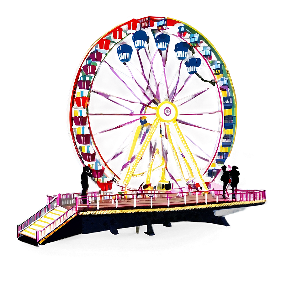 Vintage Ferris Wheel Illustration Png Bfy PNG Image