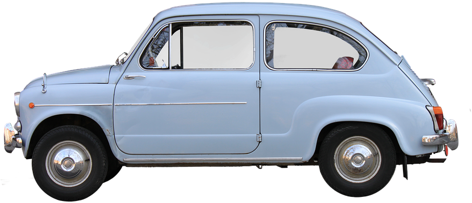 Vintage Fiat500 Side View PNG Image