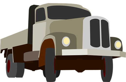 Vintage Flatbed Truck Illustration PNG Image