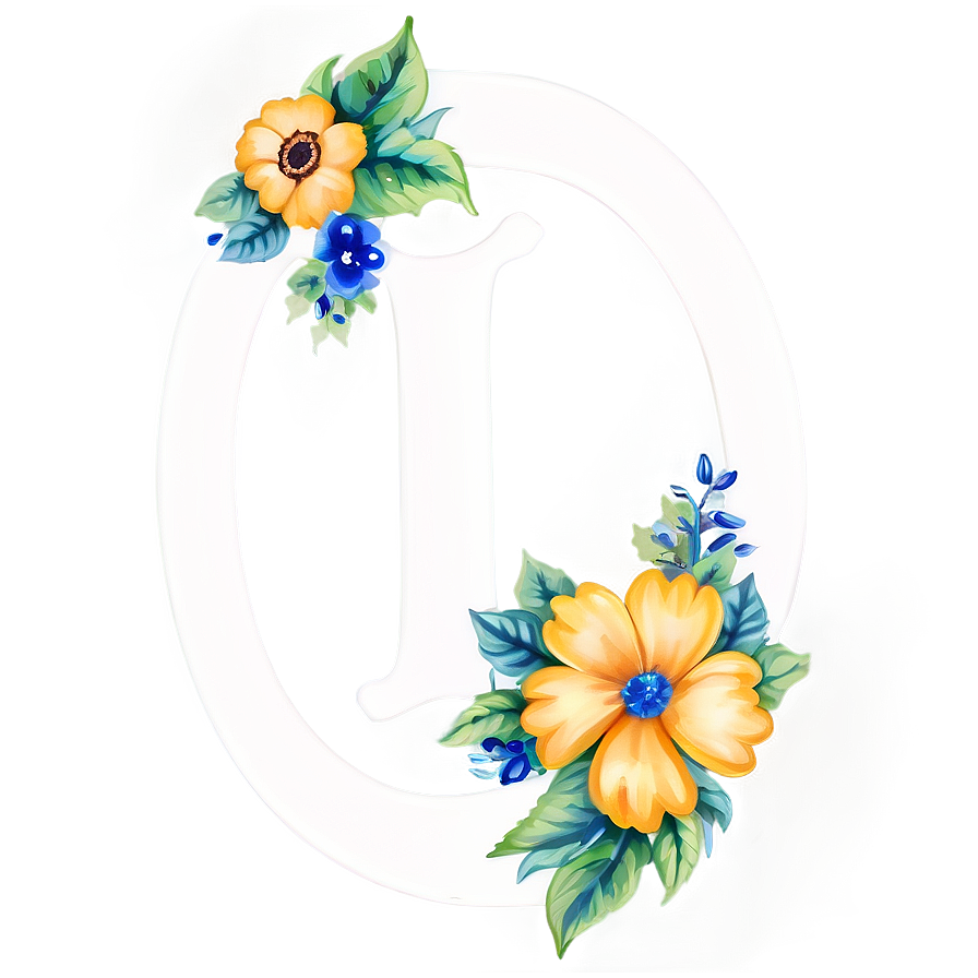 Vintage Flora Monogram Png Mmr PNG Image