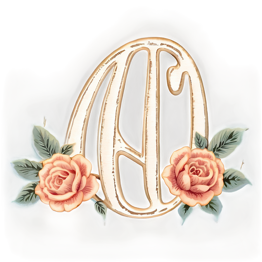 Vintage Flora Monogram Png Nlj26 PNG Image