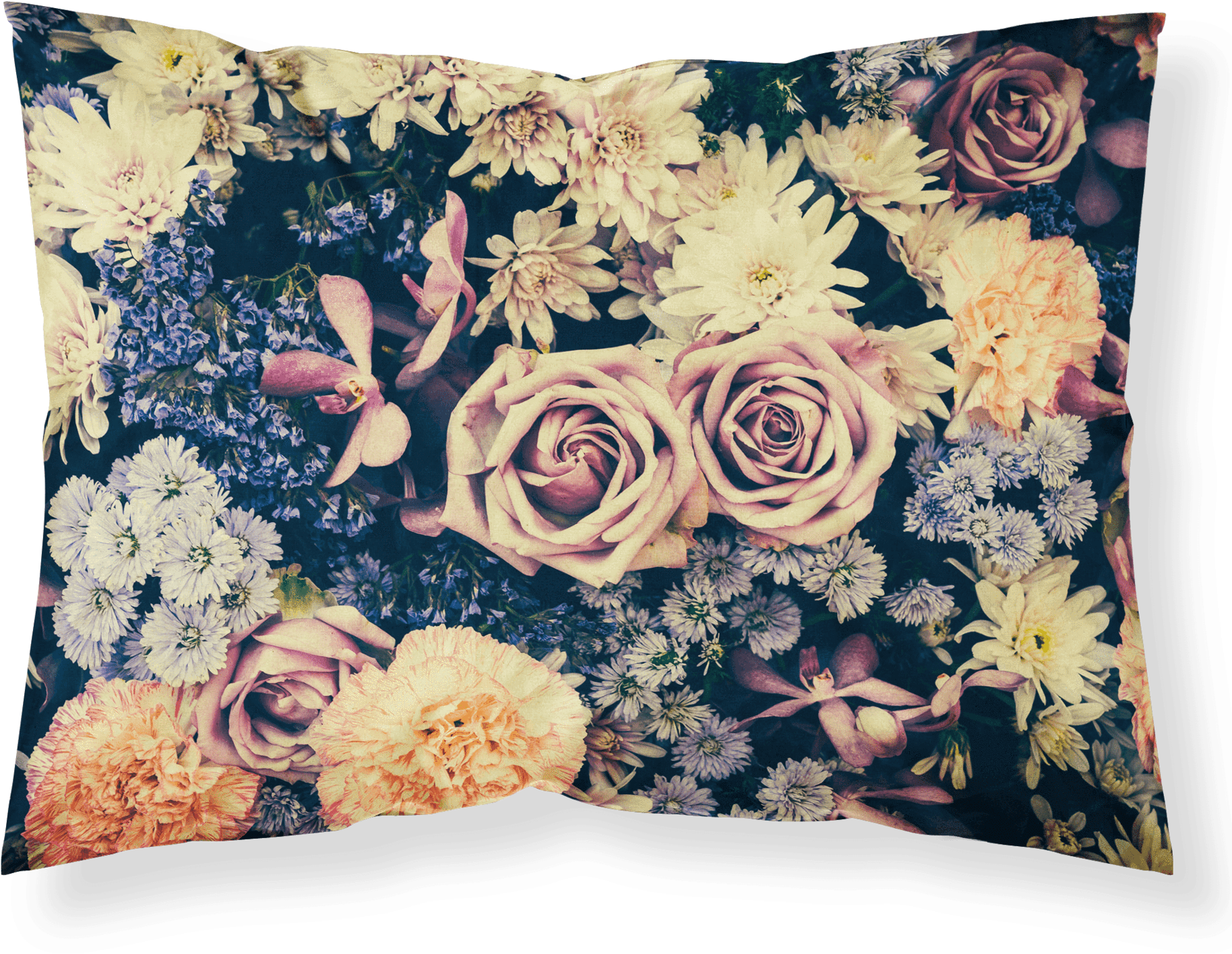 Vintage Floral Array Pillow Design PNG Image