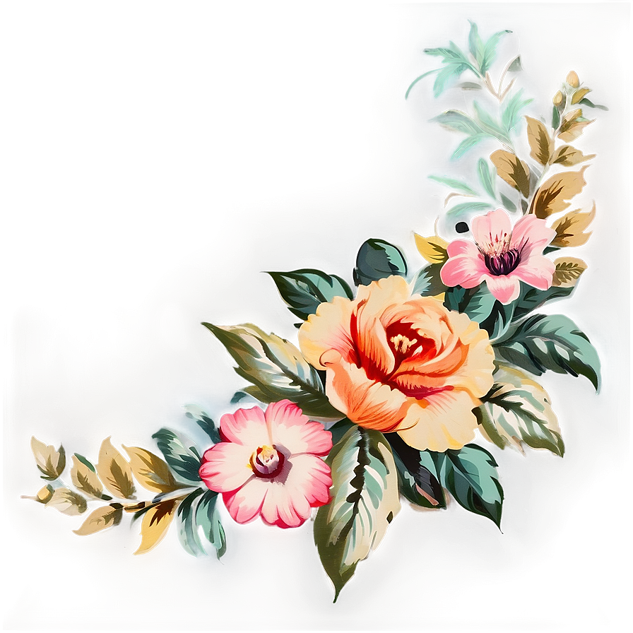 Vintage Floral Design Png 80 PNG Image