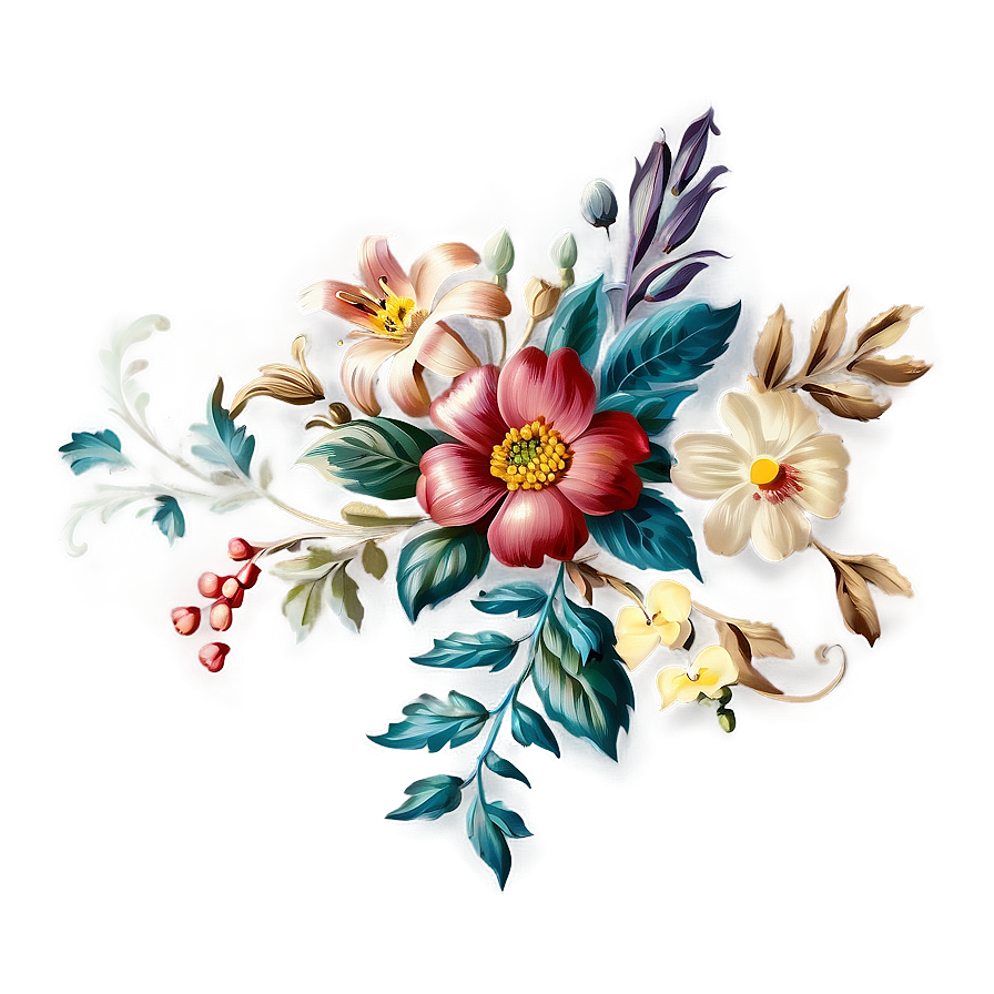 Vintage Floral Design Png Ucl58 PNG Image