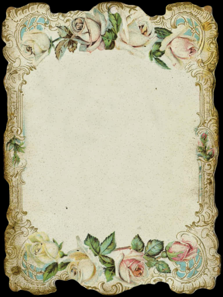 Vintage Floral Frame Design PNG Image