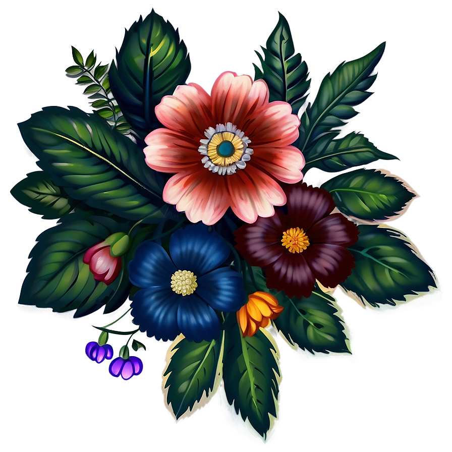 Vintage Flower Emblem Png 06292024 PNG Image