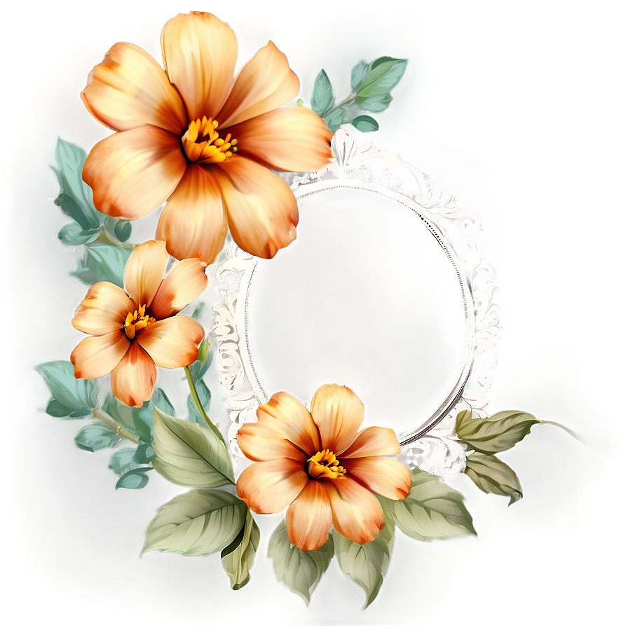 Vintage Flower Frame Png 05252024 PNG Image