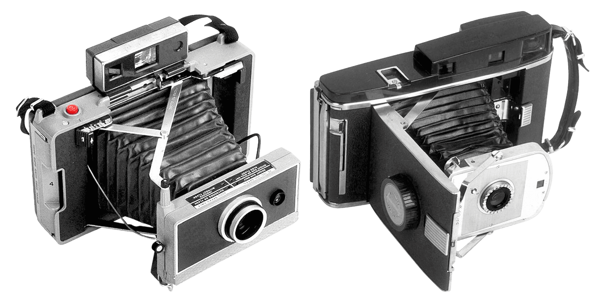 Vintage Folding Cameras Collection PNG Image