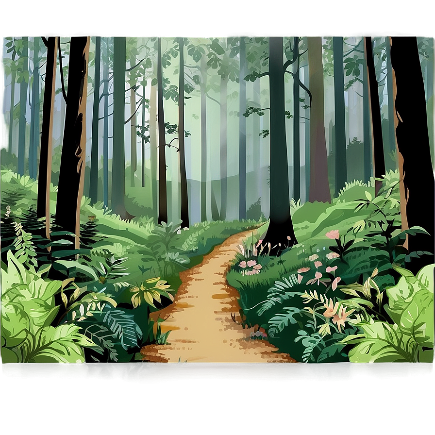 Vintage Forest Path Clipart Png 8 PNG Image