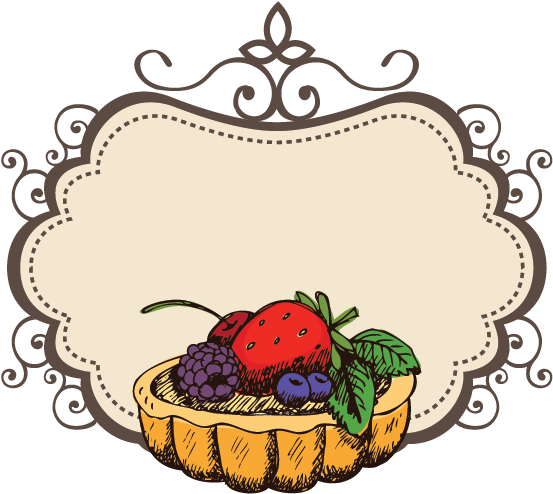 Vintage Fruit Tart Logo Design PNG Image