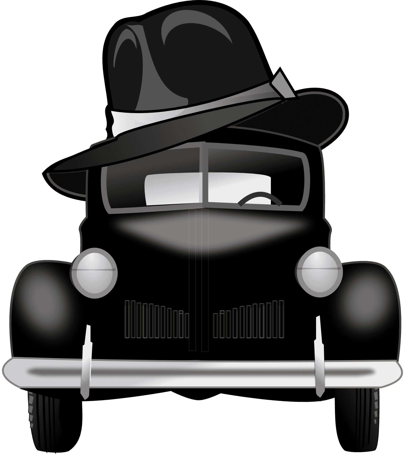 Vintage Gangster Car Vector PNG Image