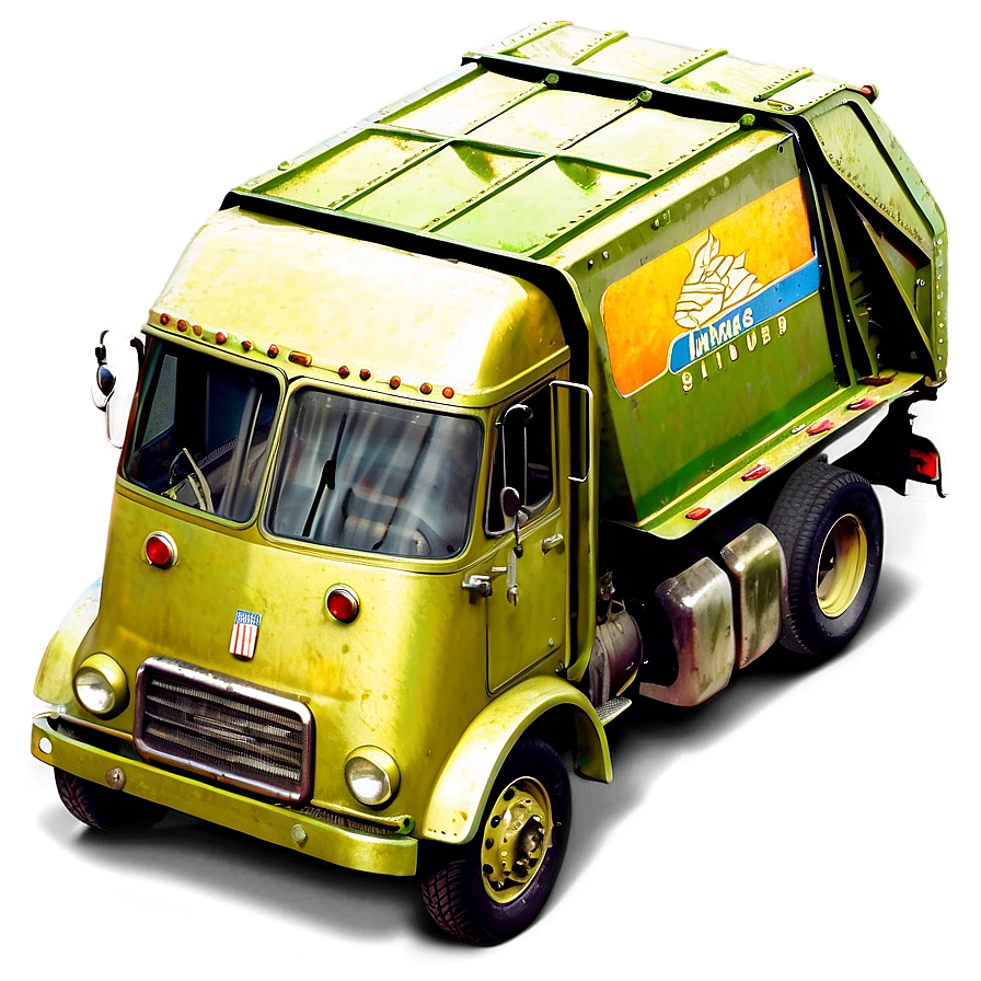 Vintage Garbage Truck Png 06202024 PNG Image