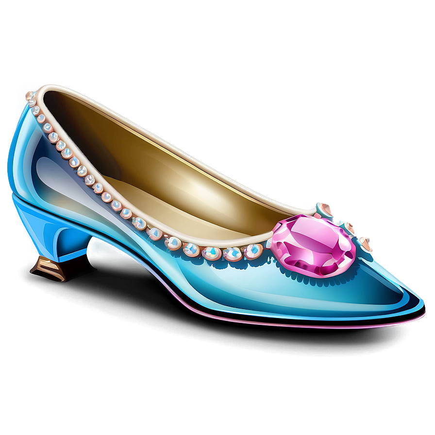 Vintage Glass Slipper Clip Png 06132024 PNG Image