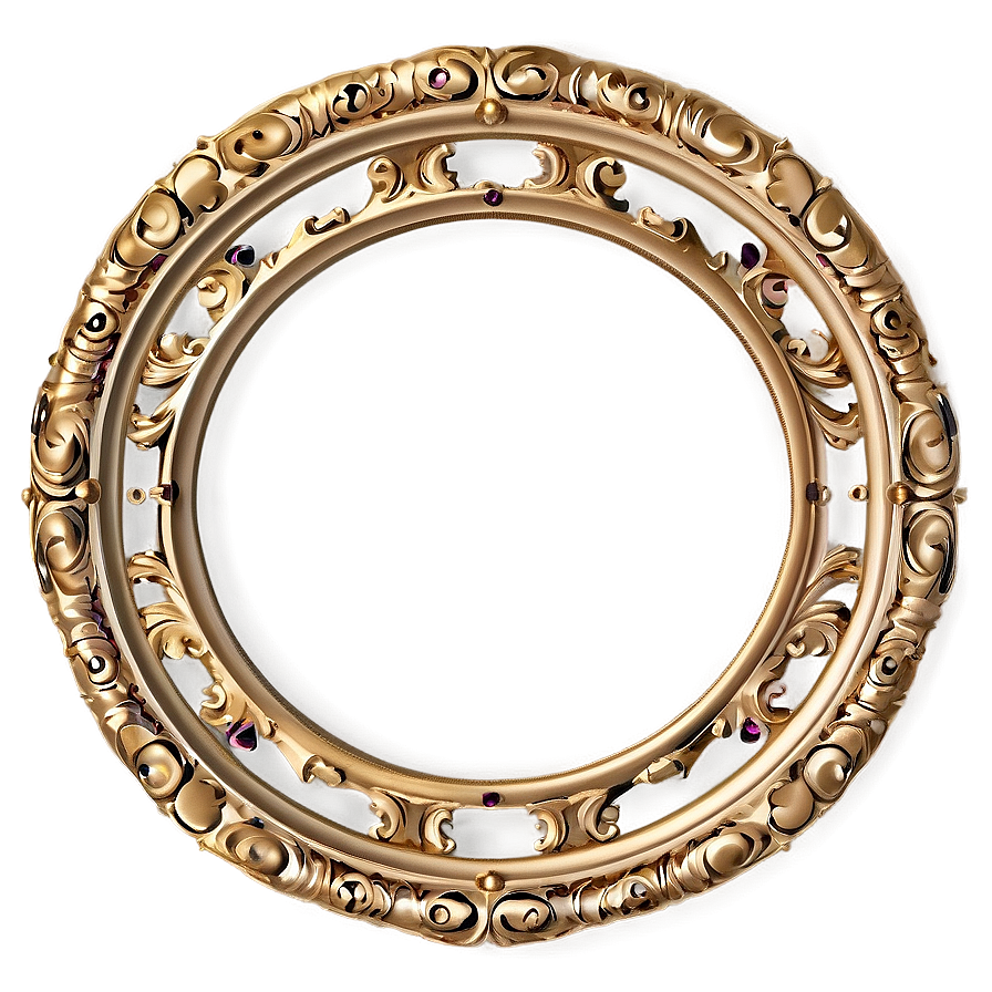 Vintage Gold Circle Frame Png Rvw57 PNG Image