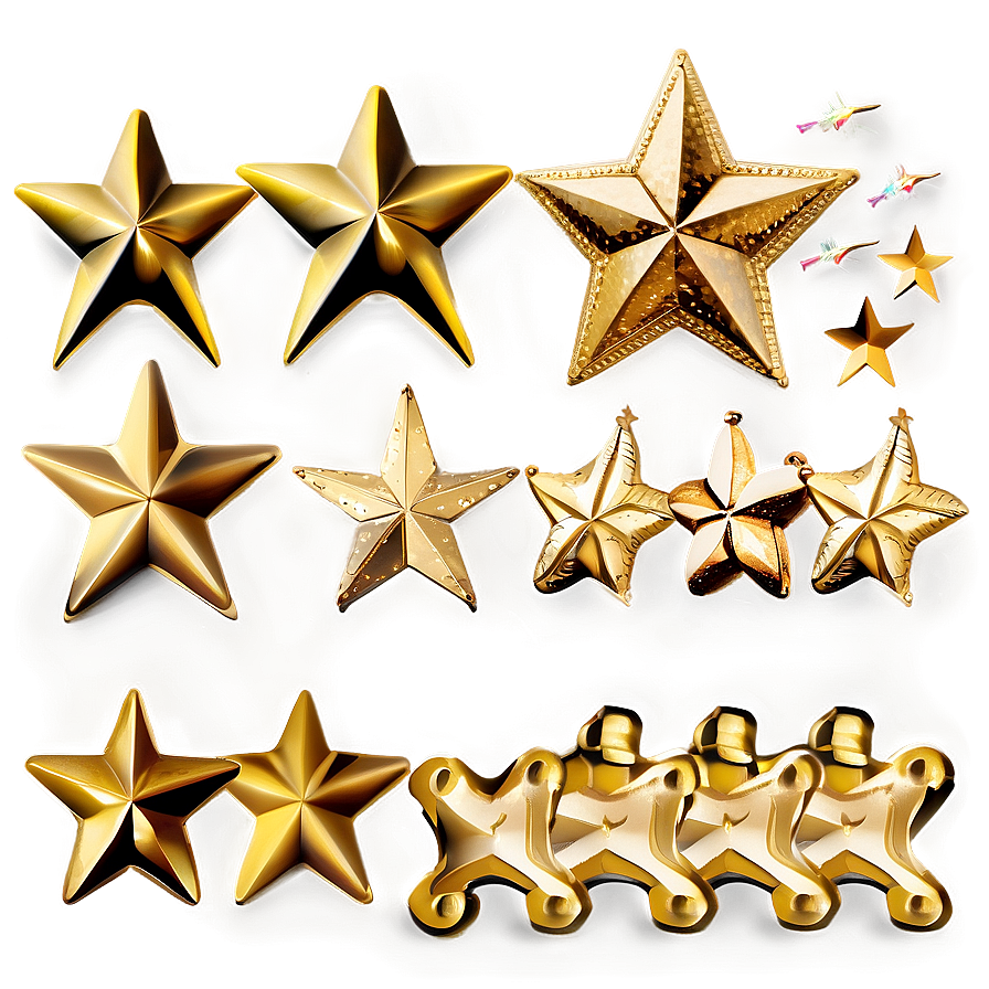 Vintage Gold Stars Png Voe79 PNG Image