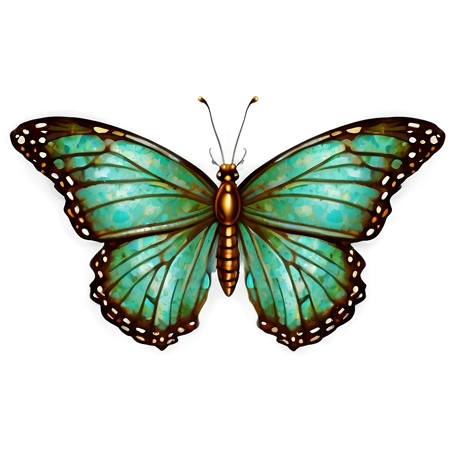 Vintage Green Butterfly Png 26 PNG Image