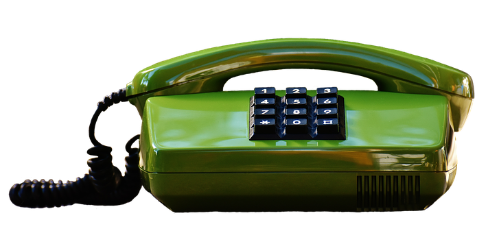 Vintage Green Rotary Phone PNG Image