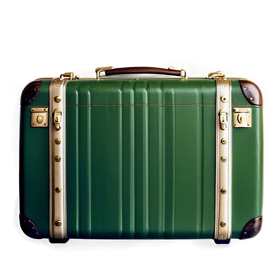 Vintage Green Suitcase Png Jkd PNG Image