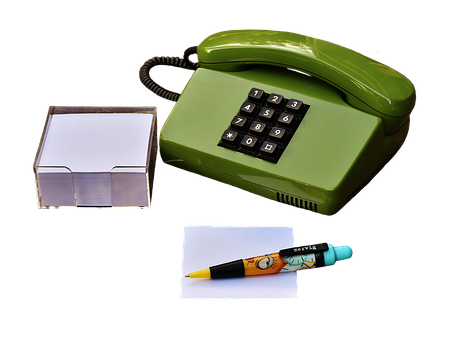 Vintage Green Telephone Office Supplies PNG Image