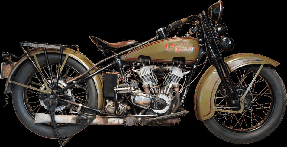 Vintage Harley Davidson Motorcycle PNG Image