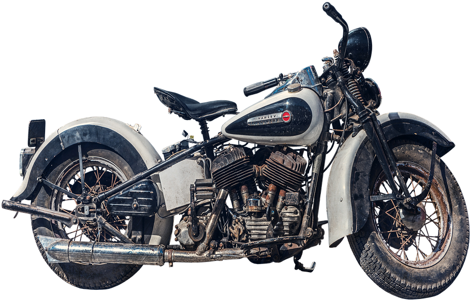 Vintage Harley Davidson Motorcycle PNG Image