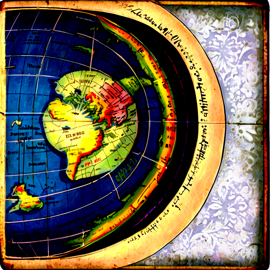 Vintage Hemisphere Map Png 06132024 PNG Image