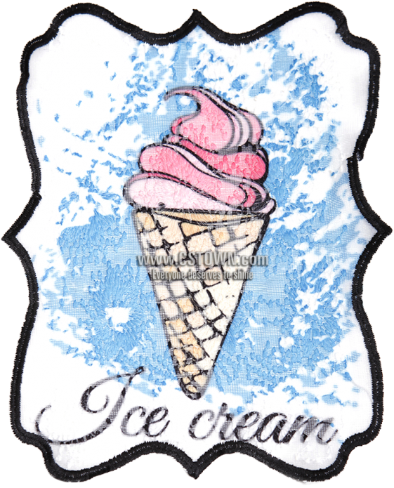 Vintage Ice Cream Patch PNG Image