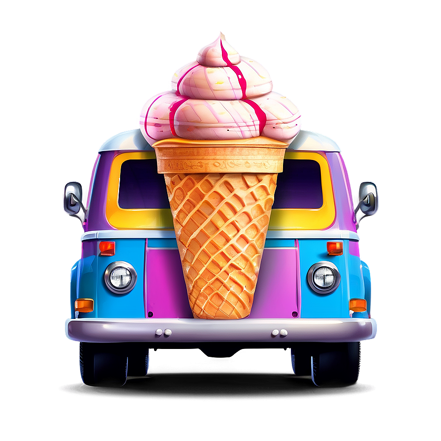 Vintage Ice Cream Truck Illustration Png Uta PNG Image