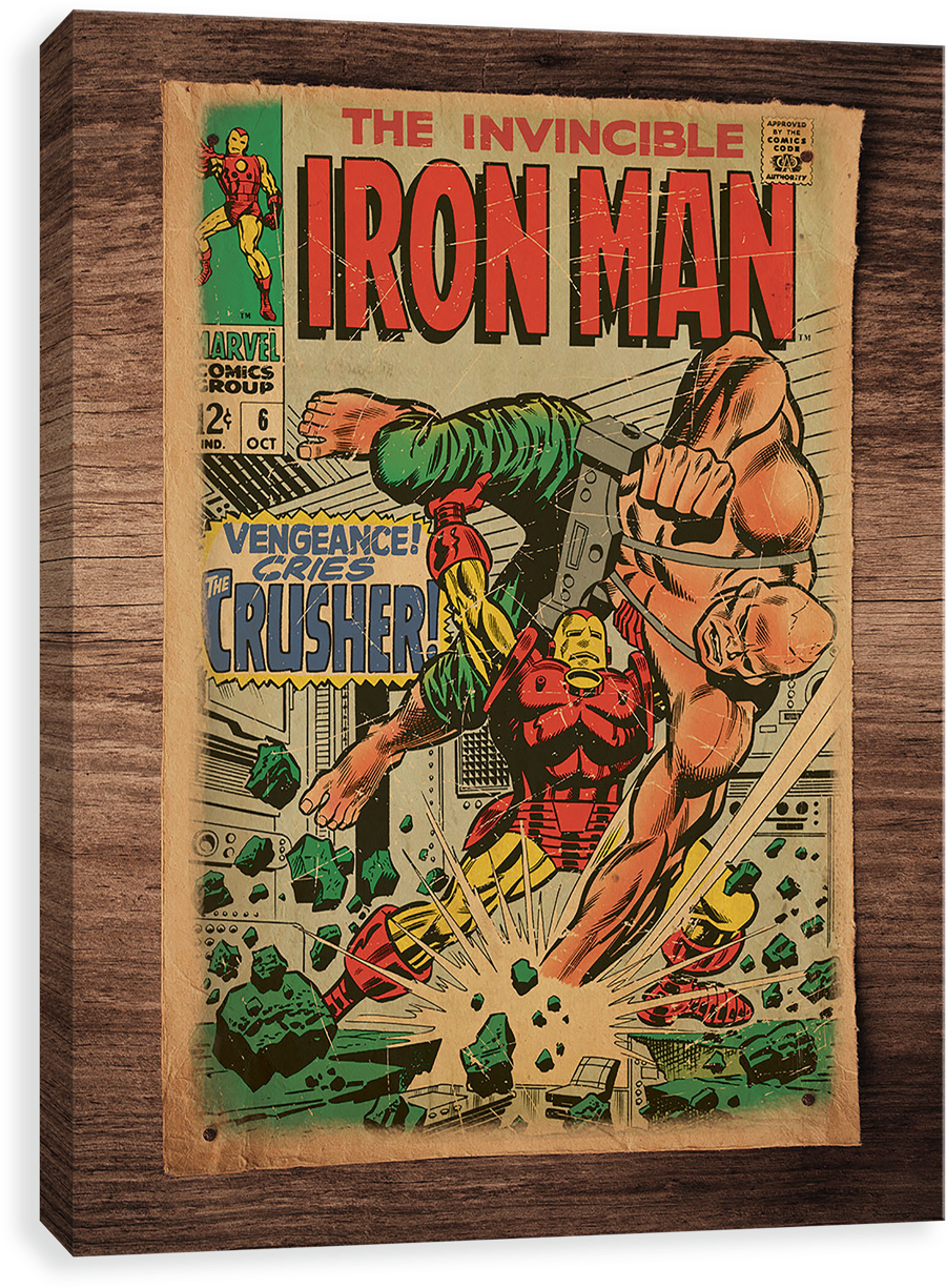 Vintage Iron Man Comic Cover PNG Image