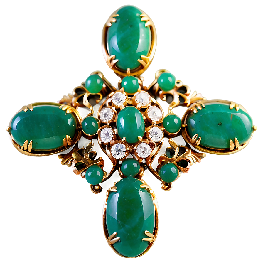 Vintage Jade Brooch Png Uxo1 PNG Image