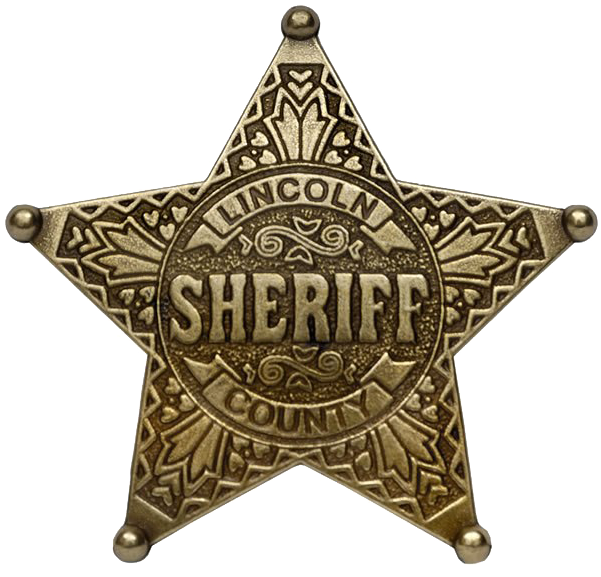 Vintage Lincoln County Sheriff Badge PNG Image