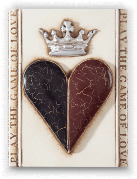 Vintage Love Game Heart Crown Pin PNG Image