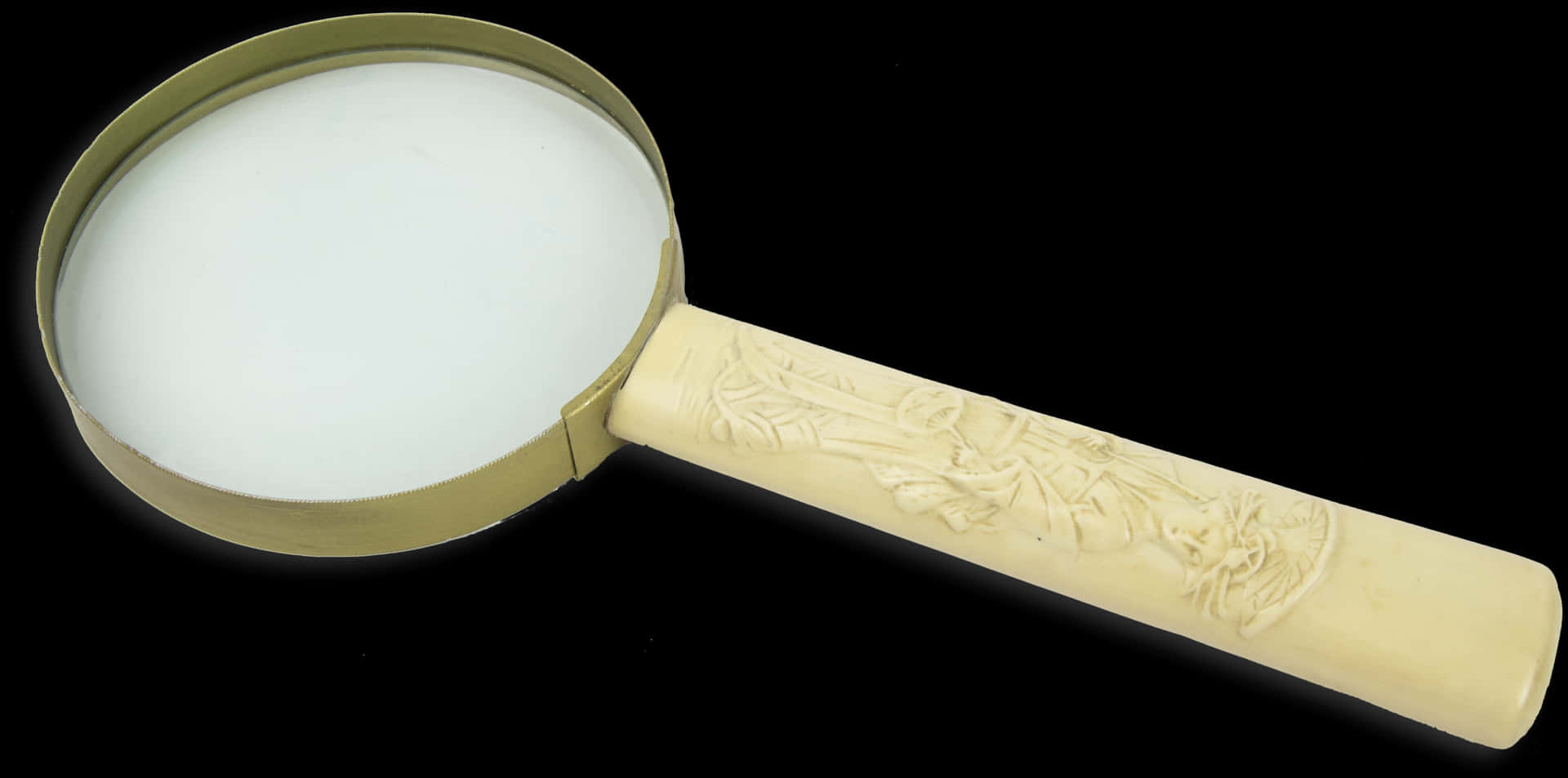 Vintage Magnifying Glass Ivory Handle PNG Image