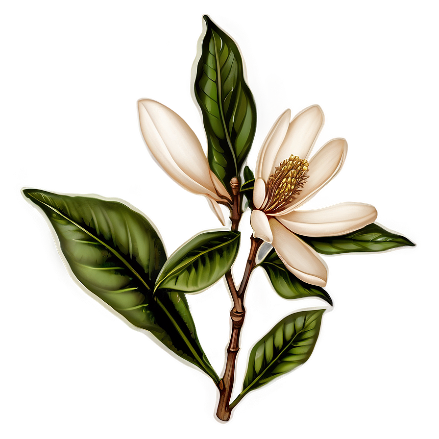 Vintage Magnolia Flower Sketch Png 06252024 PNG Image