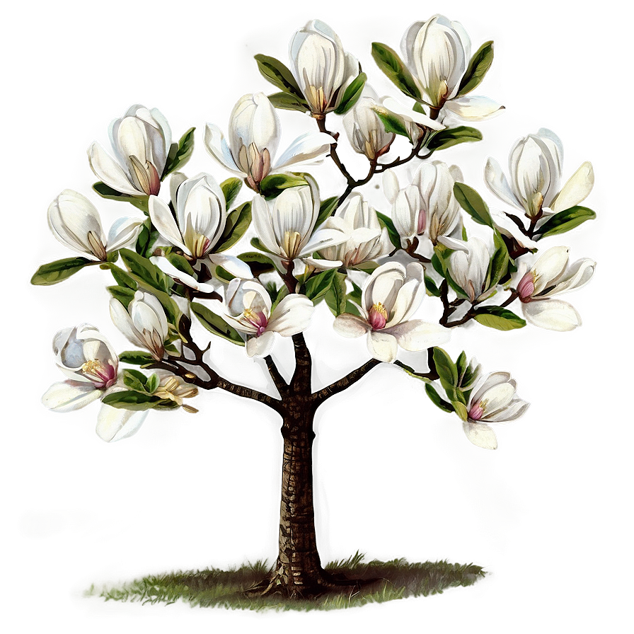 Vintage Magnolia Tree Illustration Png 82 PNG Image