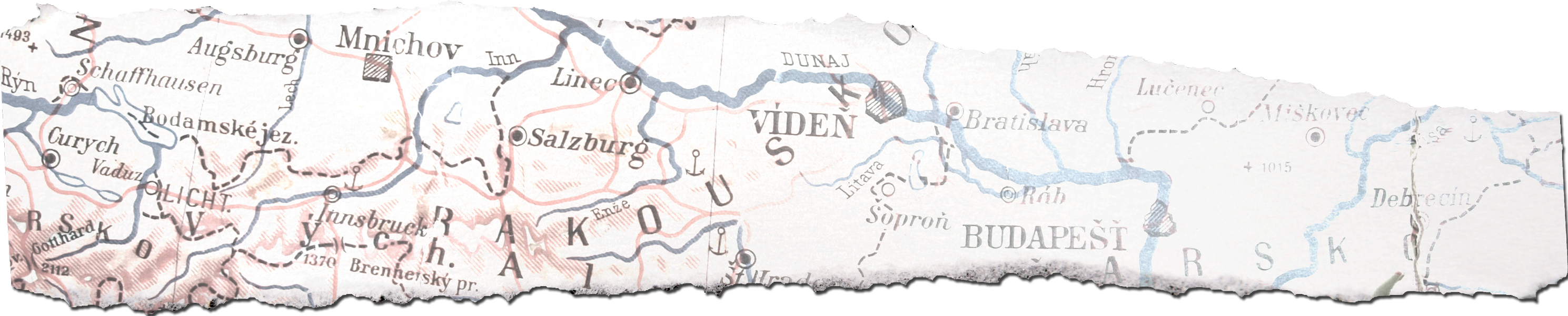 Vintage Map Section Europe PNG Image