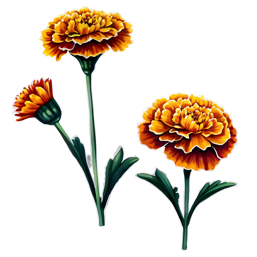 Vintage Marigolds Png 06132024 PNG Image