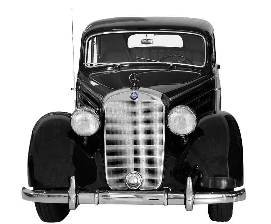 Vintage Mercedes Front View PNG Image