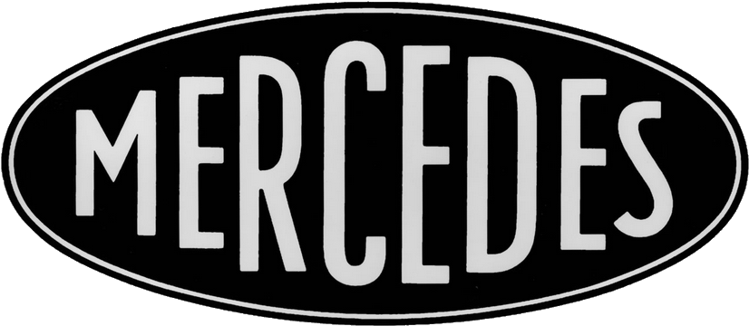 Vintage Mercedes Logo Blackand White PNG Image