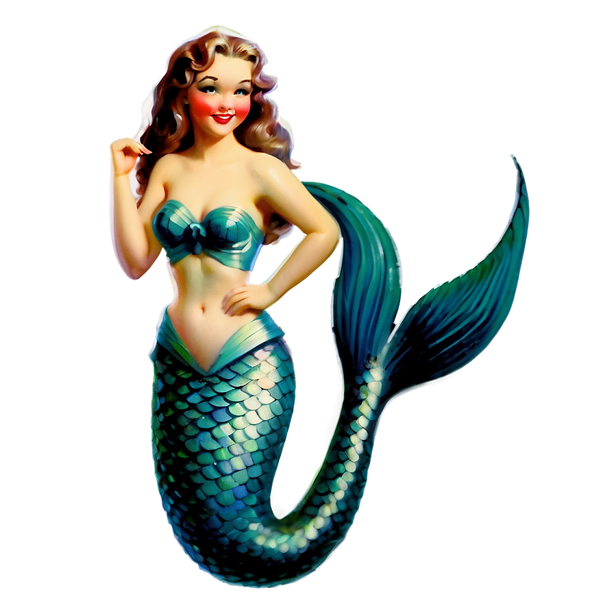 Vintage Mermaid Png 36 PNG Image