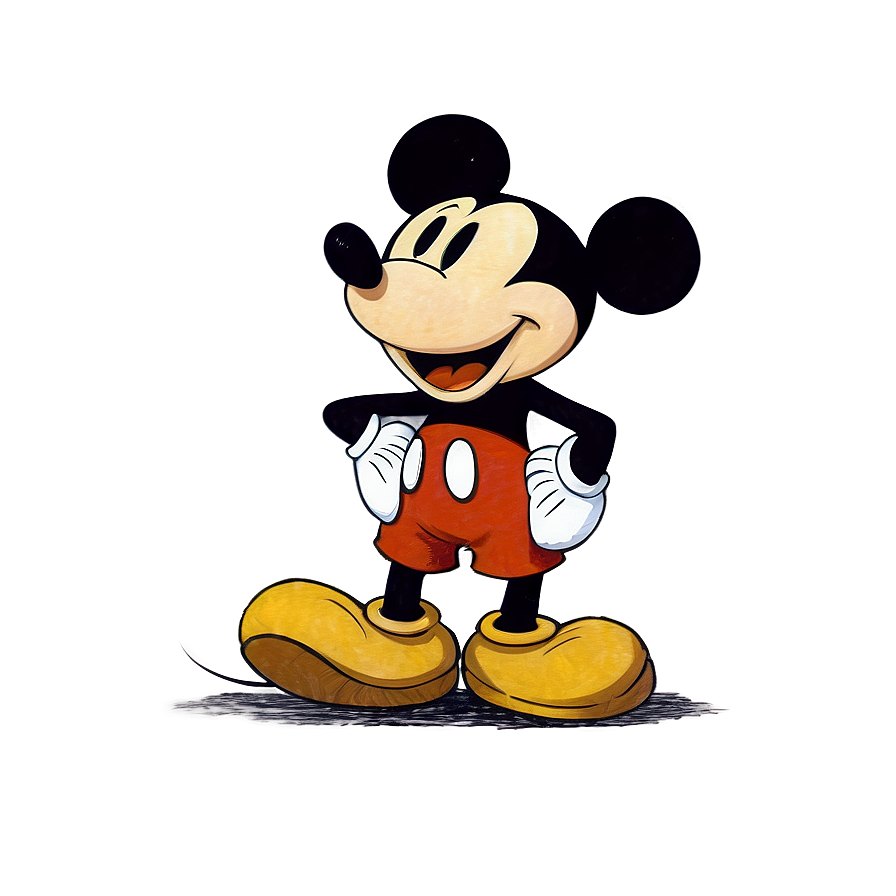 Vintage Mickey Mouse Drawing Png Dwr85 PNG Image