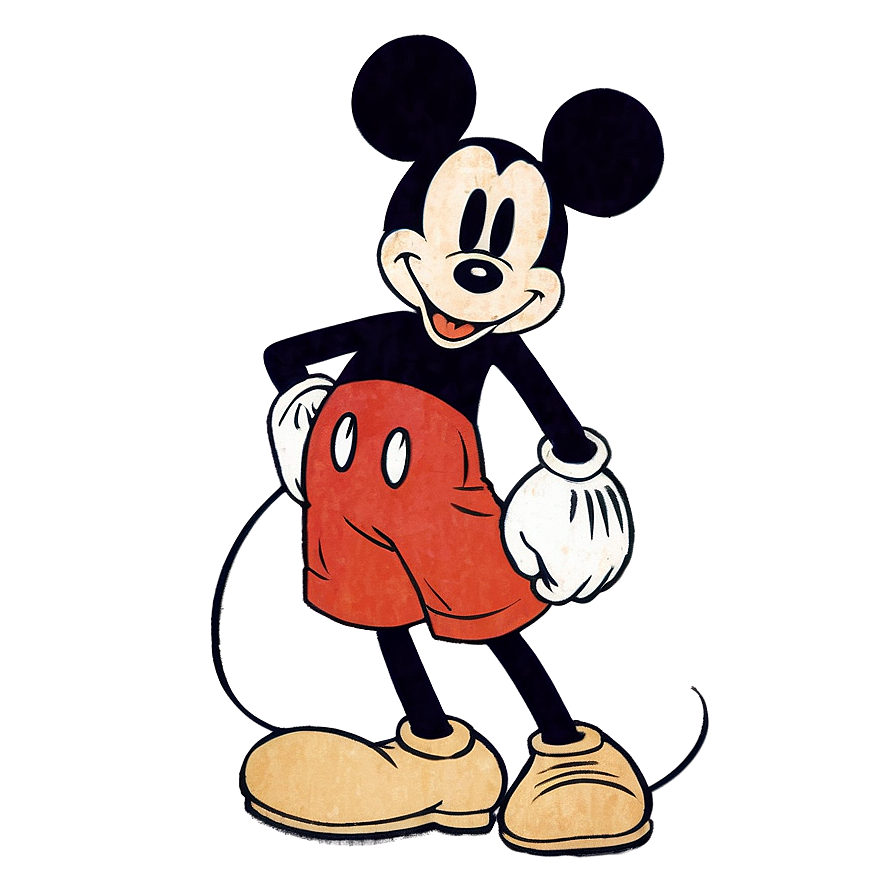 Vintage Mickey Mouse Drawing Png Luy44 PNG Image