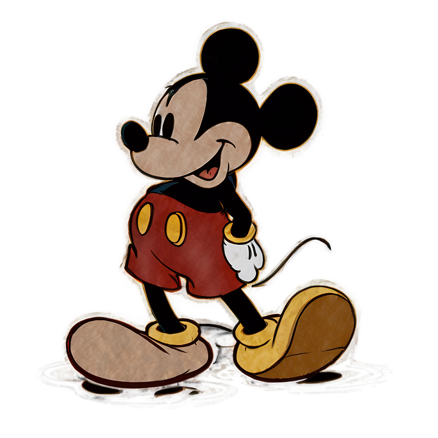 Vintage Mickey Mouse Drawing Png Rmx5 PNG Image