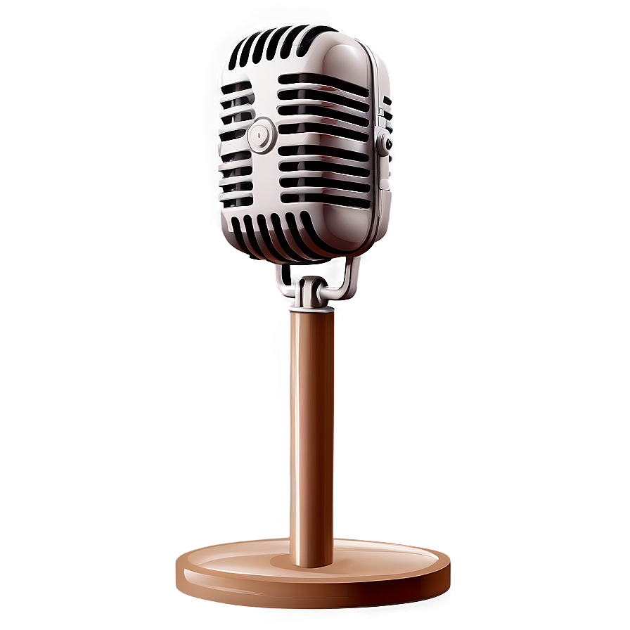 Vintage Microphone On Stand Png Qtu PNG Image